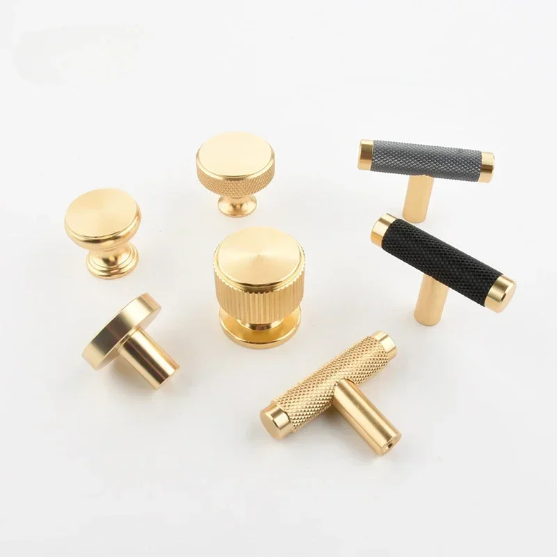 Kitchen Cabinets Handles Wardrobes Golden Rolled Patterns Single Hole Dual Color Shoe Cabinets Drawer knobs and Handles