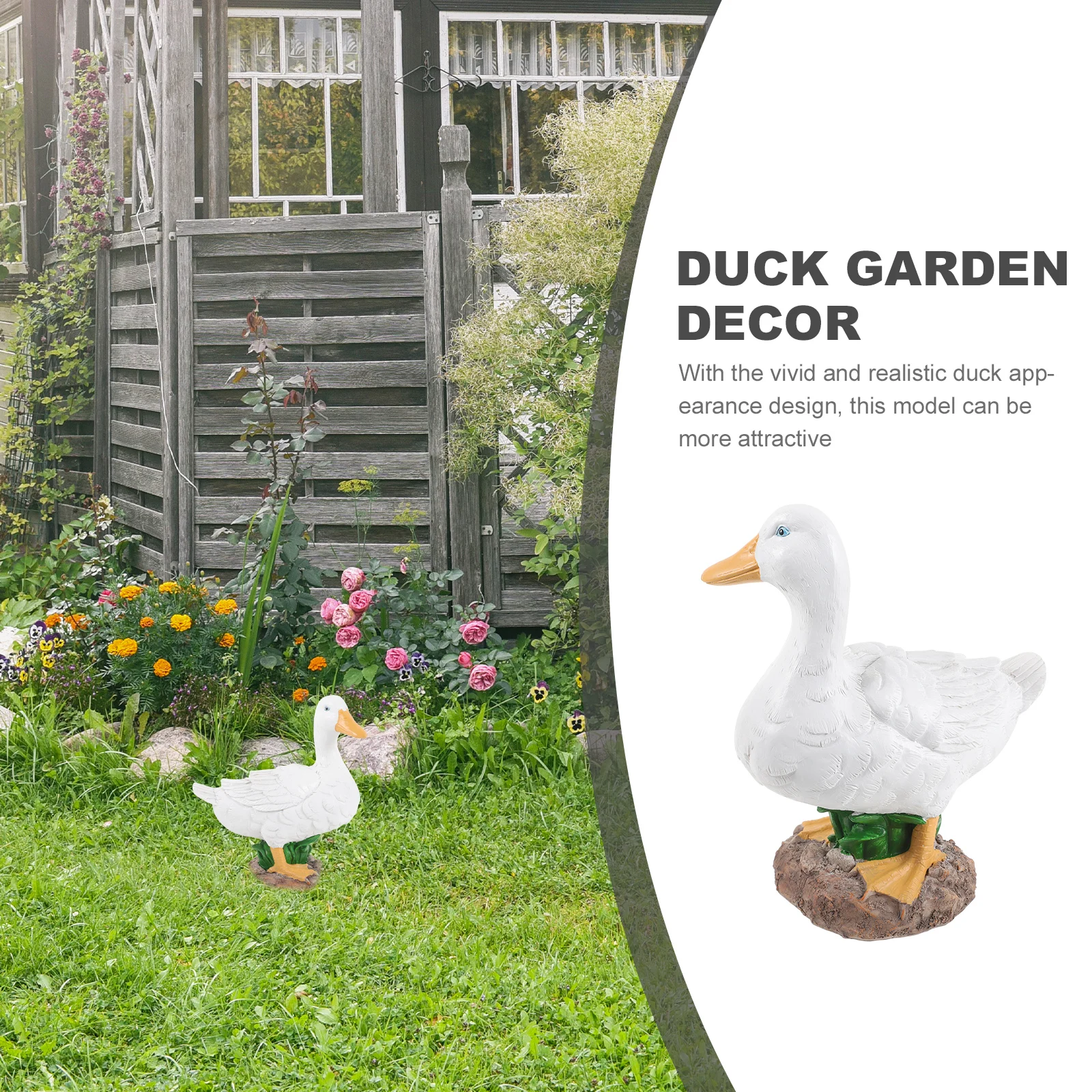 

Resin Garden Statue Decoration Lifelike Pond Sculpture Durable Lightweight Realistic Ornament Outdoor Modeling Accessory Faux