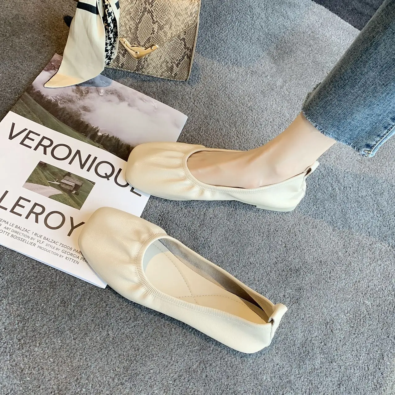 Casual Vrouw Schoen Slip-on Ballet Flats Elegante Vierkante Neus Zachte Ondiepe Mond Damesschoenen Slip Op Ballerina Mocassin nieuwe Sum