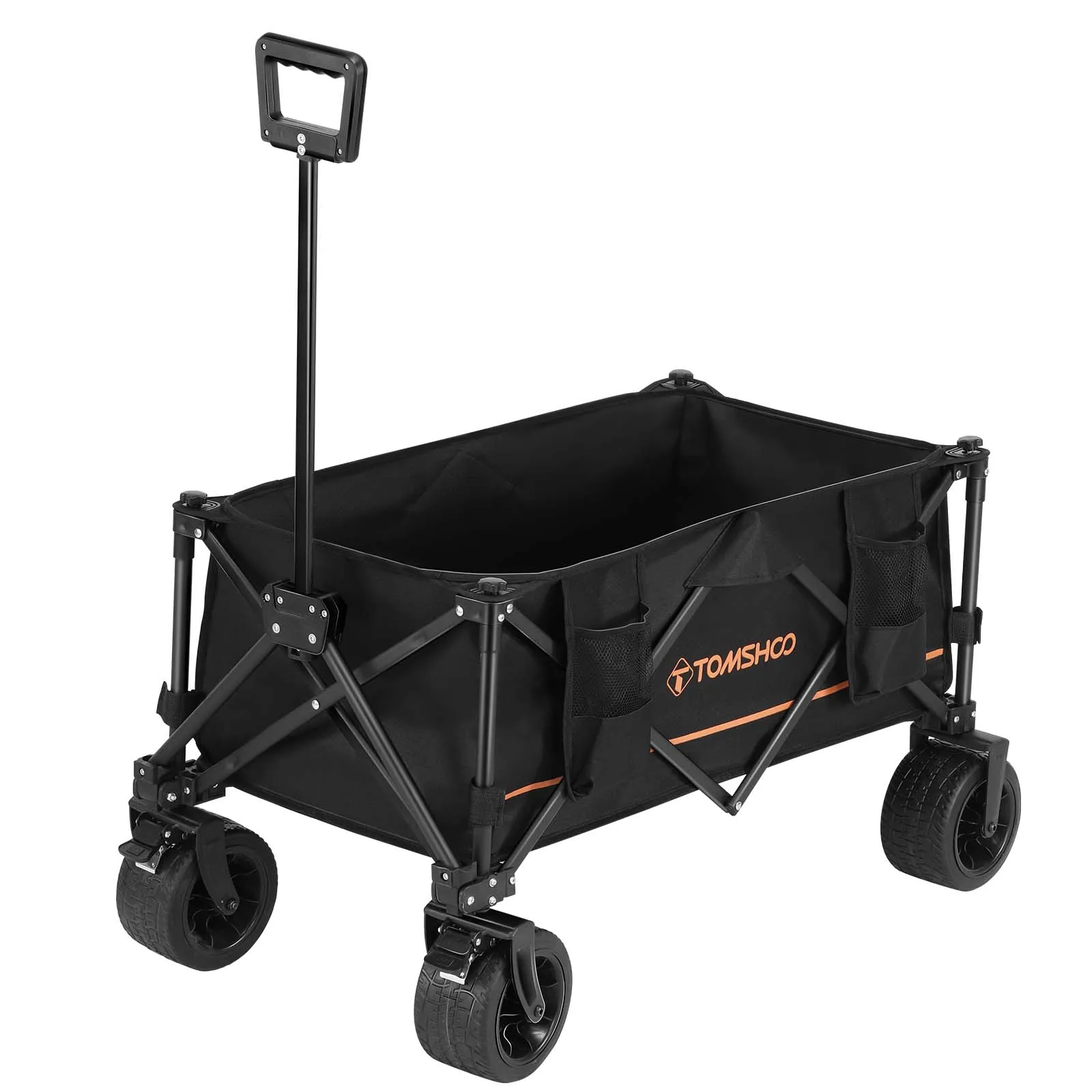 Tomshoo Collapsible Folding Wagon Cart/Portable Large Capacity Camping Wagon/All Terrain Foldable Heavy Duty Utility Wagon Cart