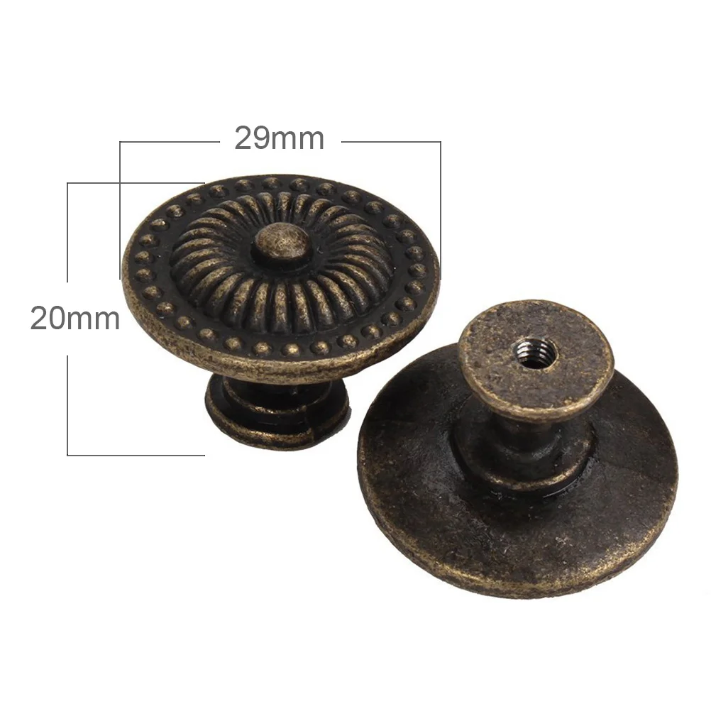 

4 pc Bronze Drawer Knobs Handles Classic Round Cupboard Puller For Kitchen Cabinet Dresser Bookcase Door Hardware