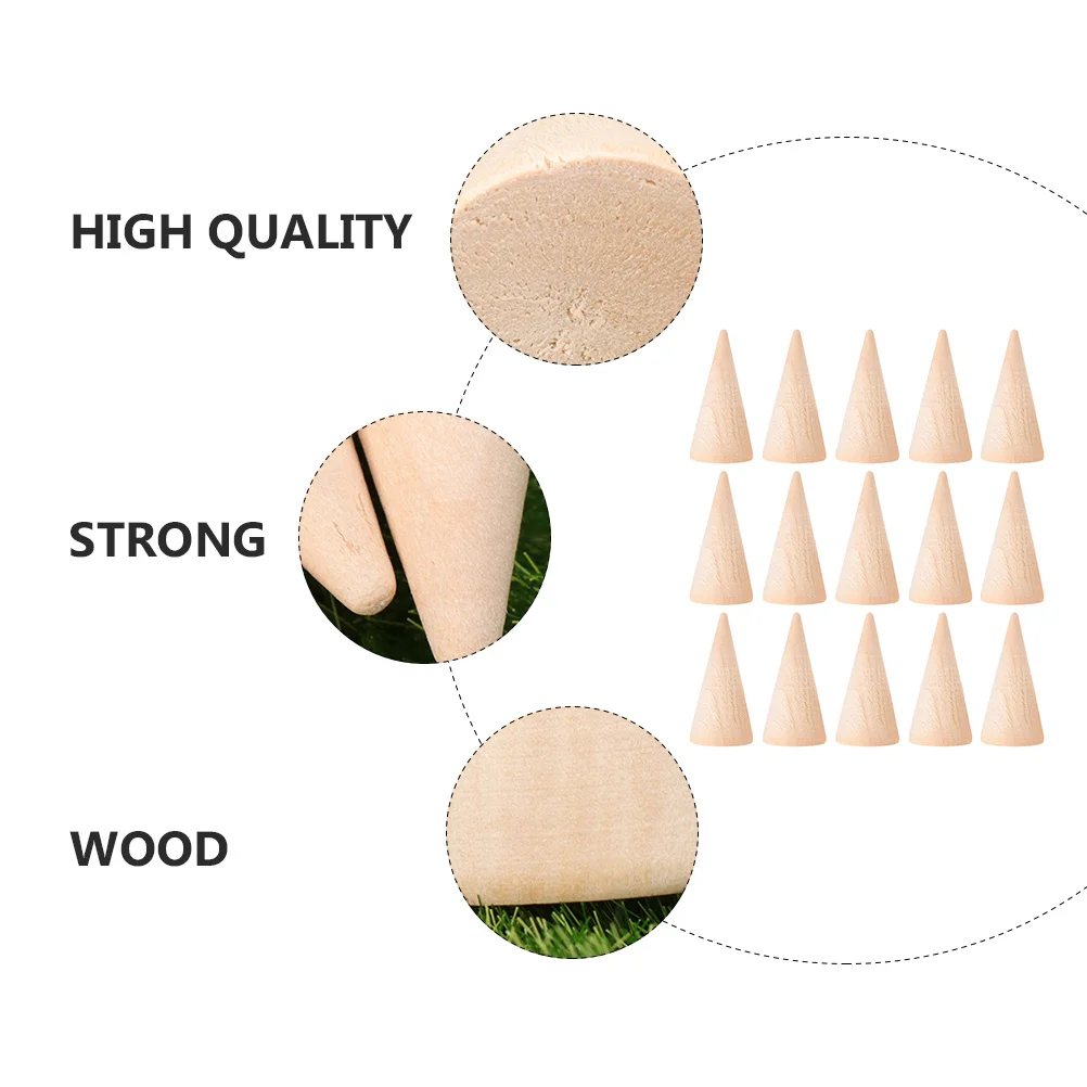 

15pcs Wooden Ring Display Diy Finger Ring Stand Craft Unfinished Finger Holder Blank Wood Organizer Jewelry Stand