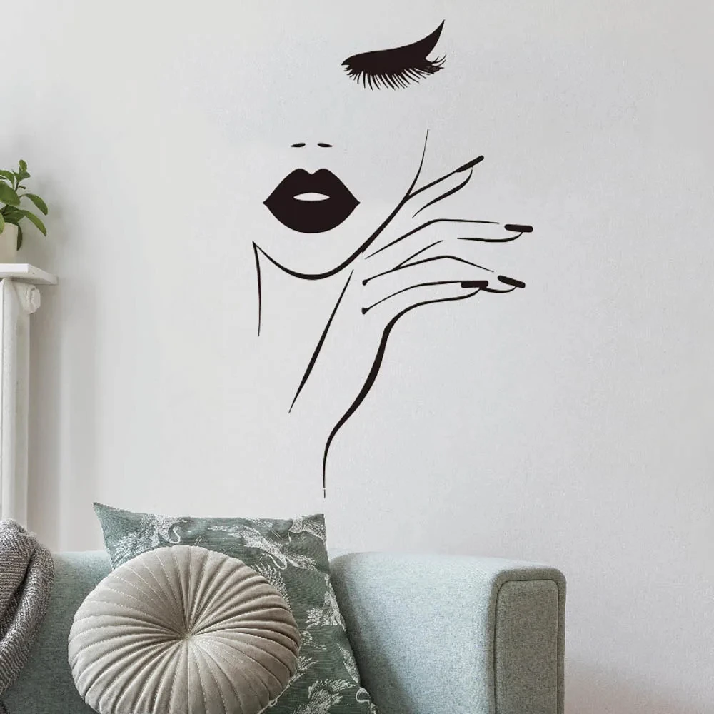 Nail Salon Wall Sticker, Beauty Salon, Eyelashes, Salon,Home,Window Decoration,Self Adhesive And Detachable