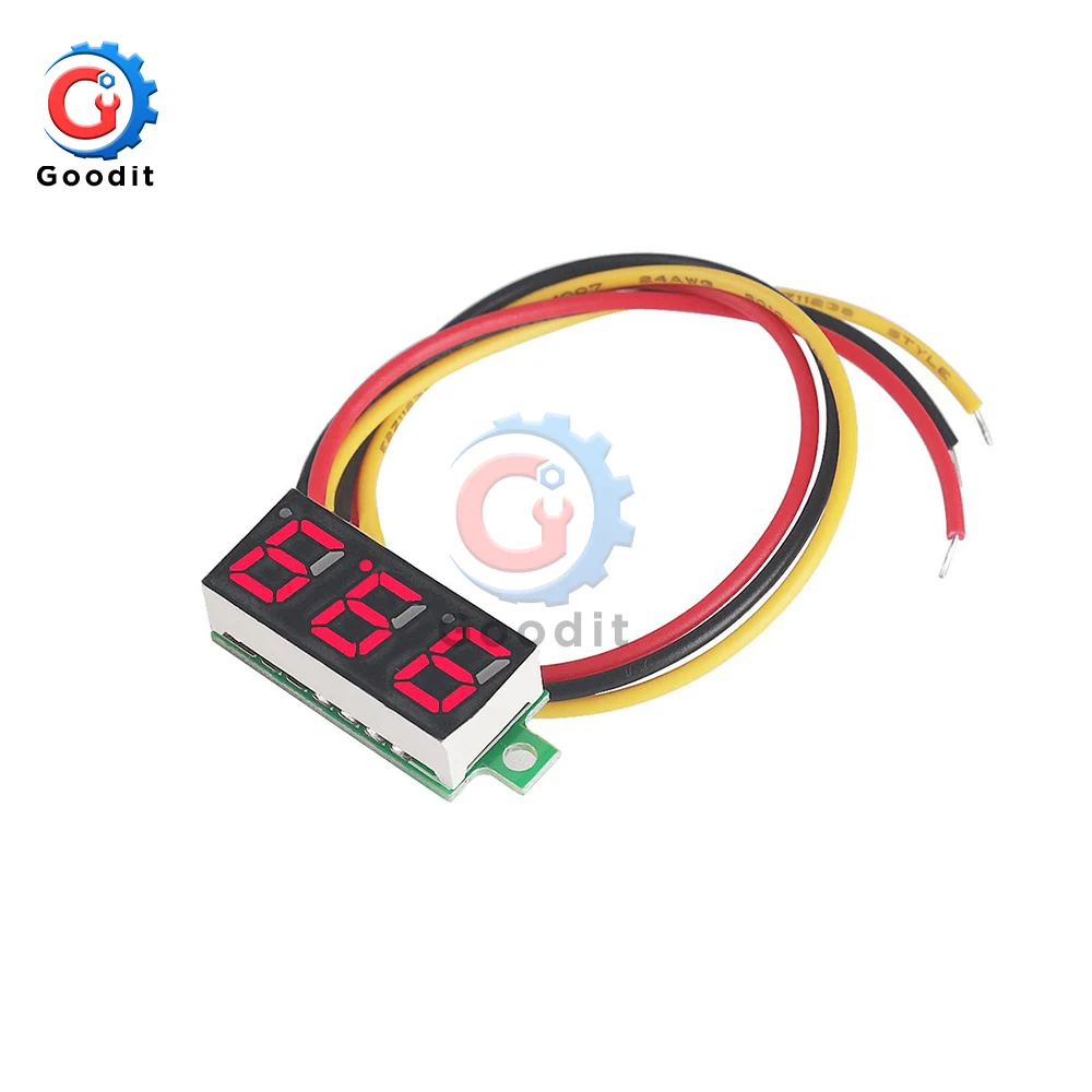 0.28 inch DC LED Digital Voltmeter 0-100V Voltage Meter Auto Car Mobile Power Voltage Tester Detector 12V Red Green Blue Yellow