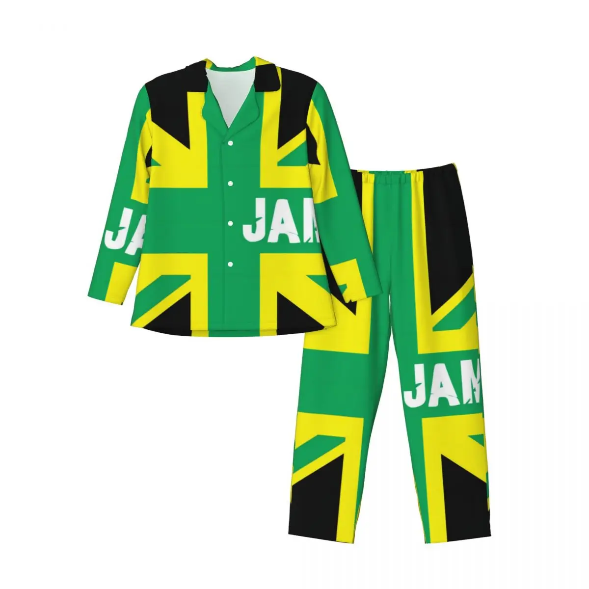 Jamaica Kingdom Pantalones de manga larga Pijamas para hombres Conjuntos de ropa de dormir para el hogar de otoño e invierno