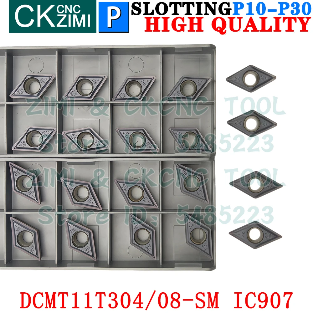 10PCS DCMT11T304 DCMT11T308 SM IC907 Carbide Turning Inserts CNC Cutting Tool for Steel Stainless Steel
