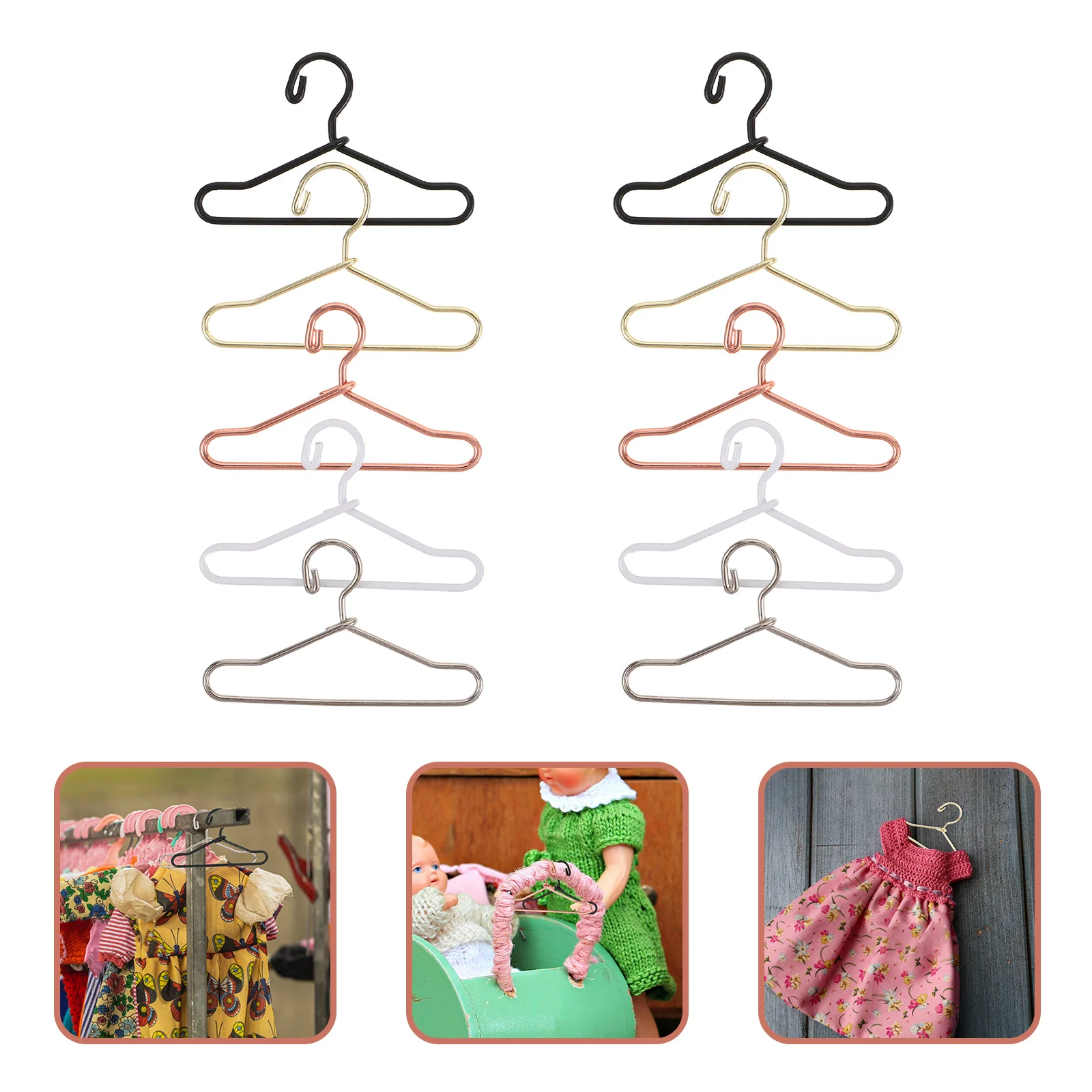 

50pcs Miniature Hangers Compact Space-Saving Design For Organizing Clothes Durable Lightweight Material Playroom Wardrobe