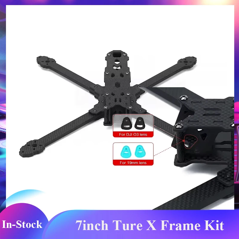 

Axisflying 7 Inch Manta X7 Lite Frame Kit Cinematic Long Range 3K Matte Carbon Lightweight Foldable DJI O3/GPS Stack