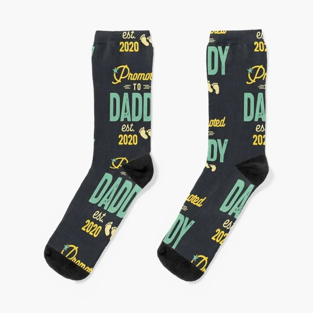 Mens Promoted To Daddy Est. 2020 Baby Gift For New Daddy Socks moving stockings man basketball summer Man Socks Women's