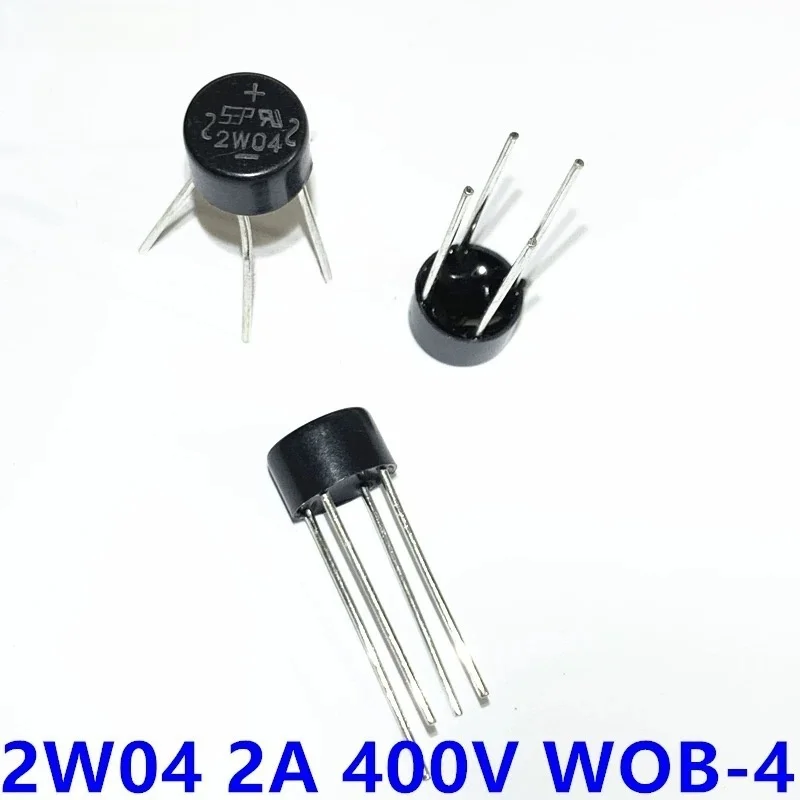 5PCS Unidirectional Rectifier Bridge Stack 2A 1000V Circular Rectifier 2W04 2W06 2W08 2W10 2W005 for Electronics
