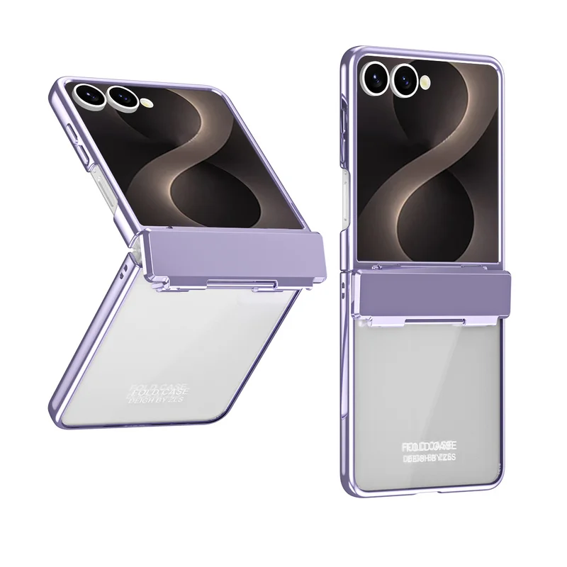 Matte Electroplating Integrated Hinge Phone Case For Samsung Galaxy Z Flip 8 7 FE 6 5 4 Hard PC Shockproof Protective Cover