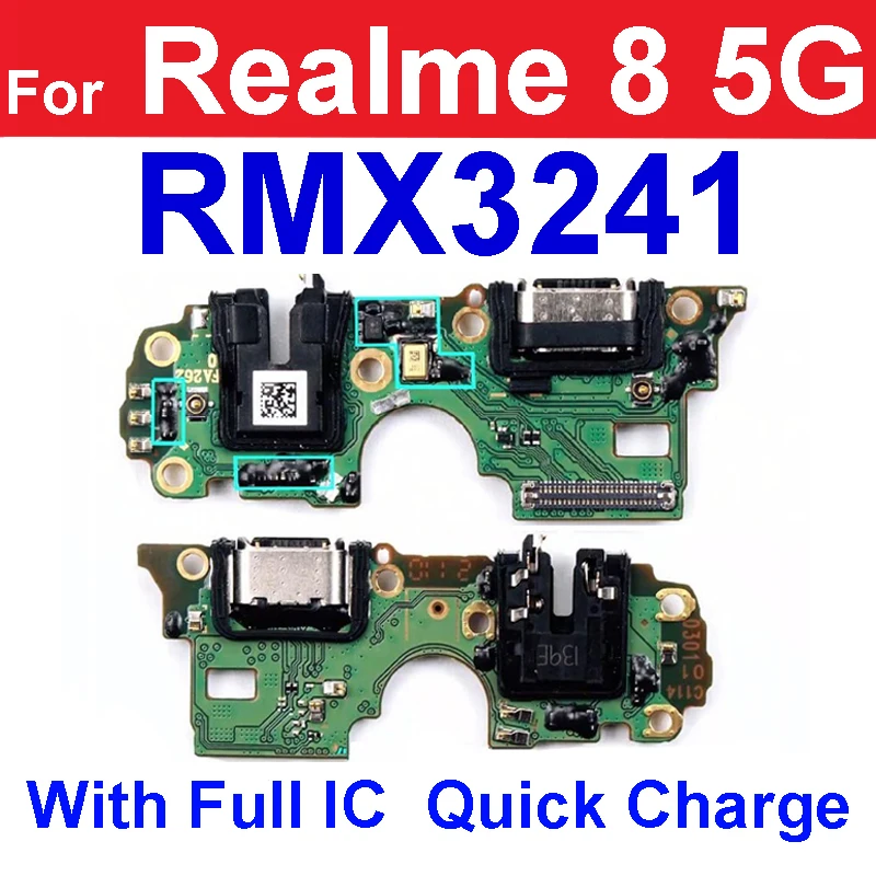 Dla Realme 8 8S 8i 4G 5G gniazdo ładowania USB stacja ładująca USB Port złącze karty zamiennik kabla Flex