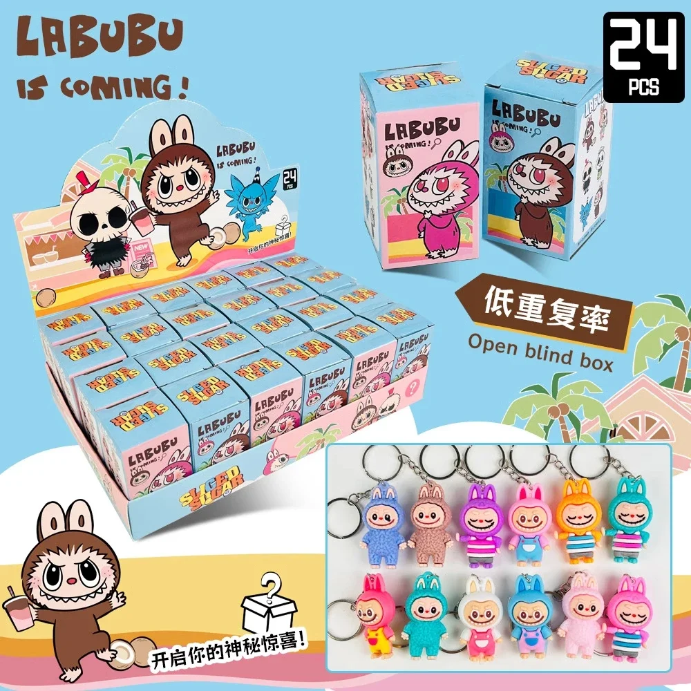 24PCS High Quality Labubu Capybara Exquisite And Fashionable Small Item Key Chain Cartoon Characters Children's Gift