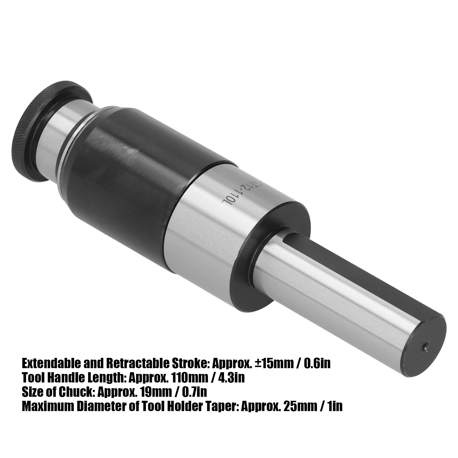 Collet Chuck Holder Straight Shank Overload Protection Tapping Telescopic Buffer D25‑GT12‑110L CNC Lathe Tapping Holder