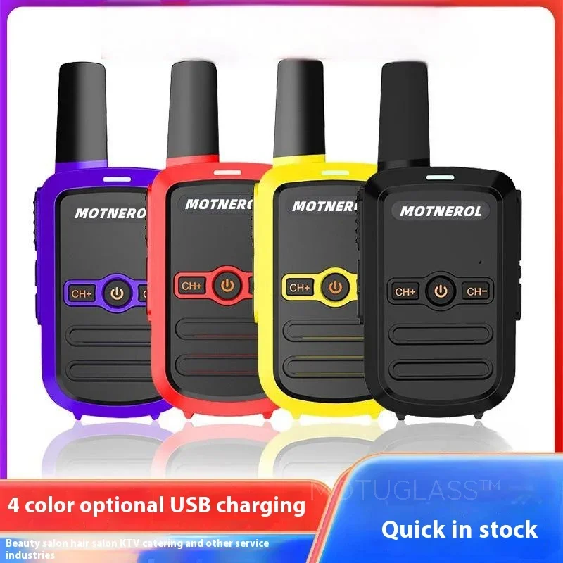 High Power Mini Wireless Two Way Radio Compact Thin Design Long Range Walkie Talkie for Hotel Restaurant Mall