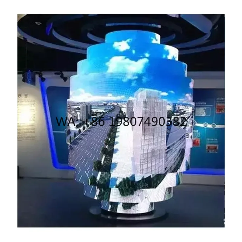 

8K Resolution 6000cd Flexible Spherical LED Screen Soft Curved Display For Cylindrical Column Commercial Scene Decoration