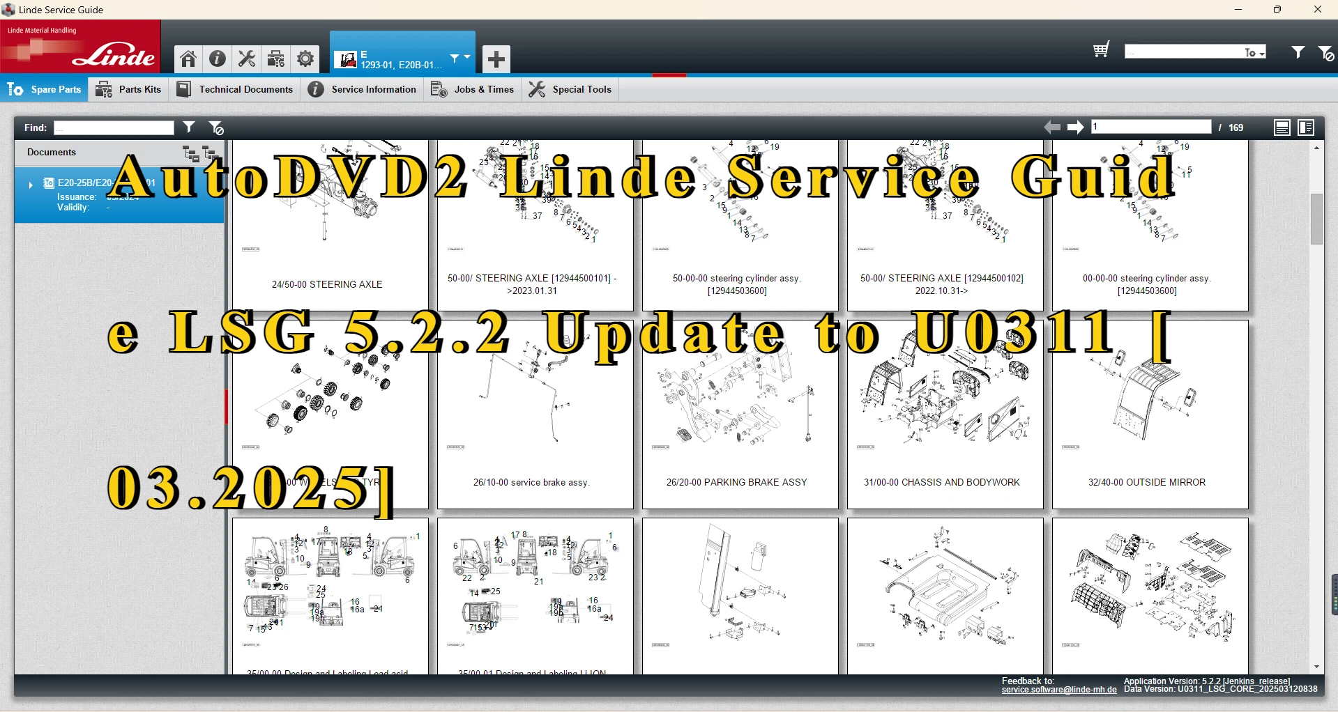 

AutoDVD2 Руководство по обслуживанию Linde LSG 5.2.2 Обновление до U0310 [02.2025]