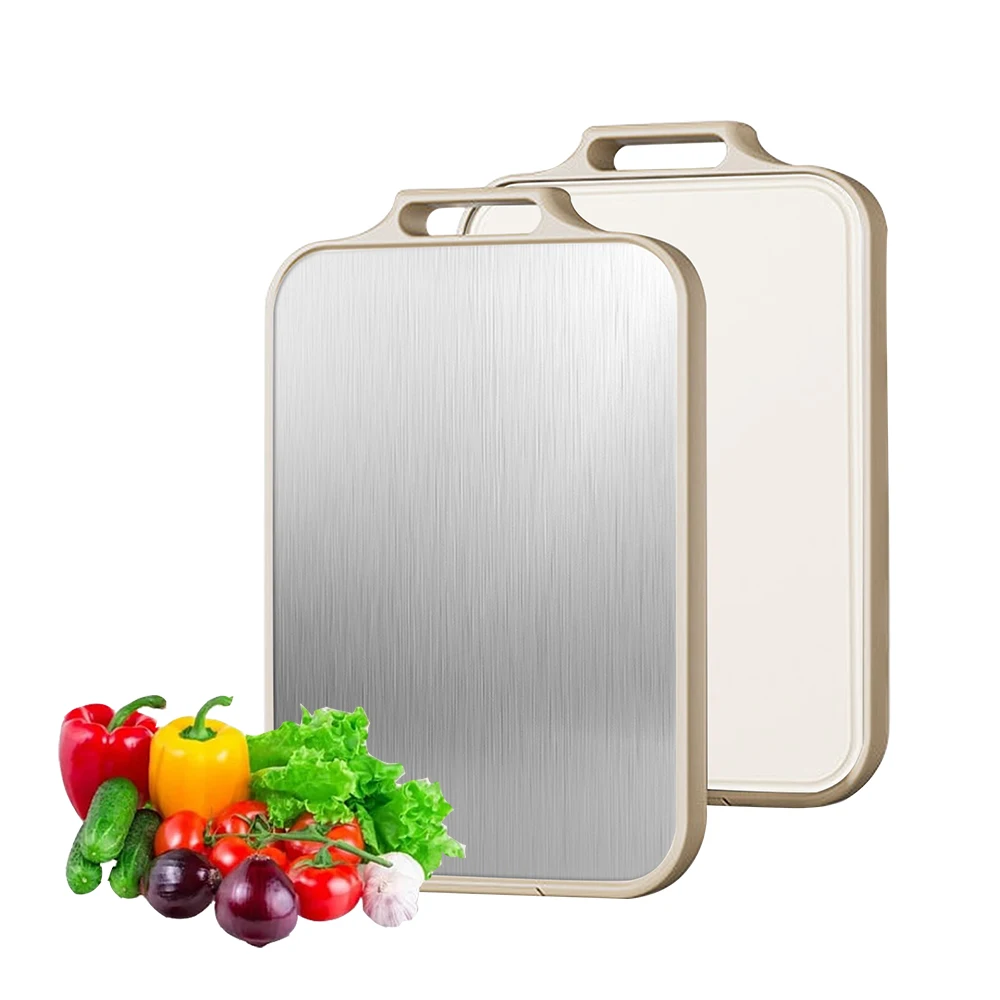 

Unique Stainless Steel Cutting Board for Household Kitchen Antibacterial Mildew-Proof PP Plastic Non-Slip Chopping