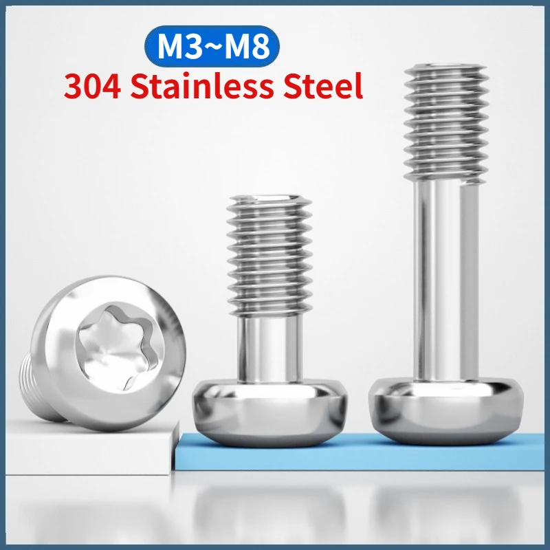 M3 M4 M5 M6 M8 304 Stainless Steel Six-Lobe Torx Pan Round Head Captive Screws Half Thread Anti-Loosening Bolts