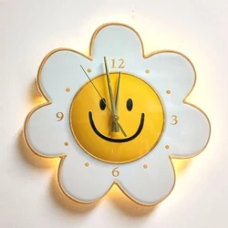 Luminous Sunflower Cartoon Silent Decorative Wall Clock Living Room Children's Room Office Decorative Wall Clock