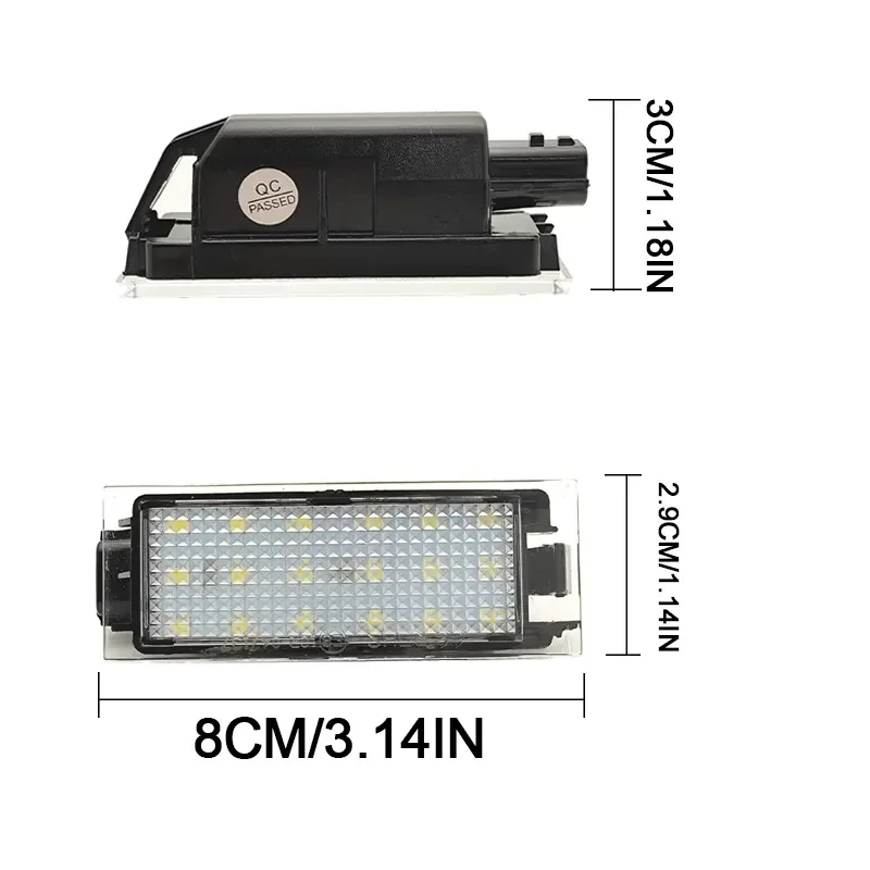 2Pcs White CANBUS Error Free LED License Plate Light Tag Lamp Number Plate For Renault Megane 3 Clio Laguna 2 Twingo Master