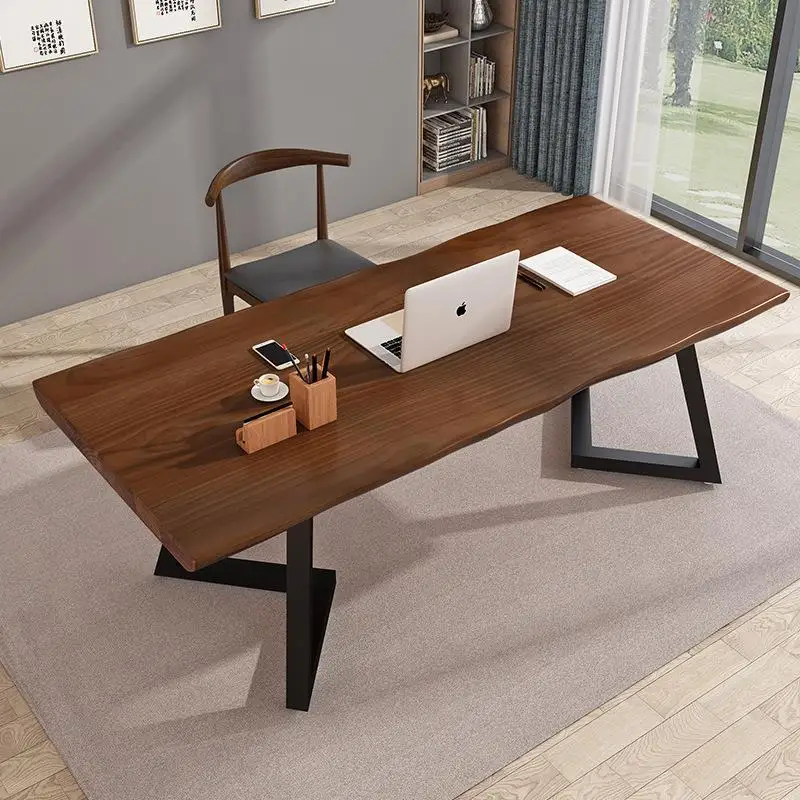 Solid wood desk thickened log home computer calligraphy long bar desk study room simple small meeting boss table