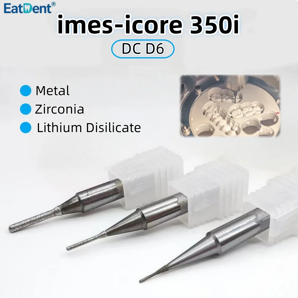 Imes Icore 350i Dental Milling Burs for Lithium Disilicate/Emax Zirconia Metal DC D6 CAD/CAM Milling Needles Grinding Drill Tool
