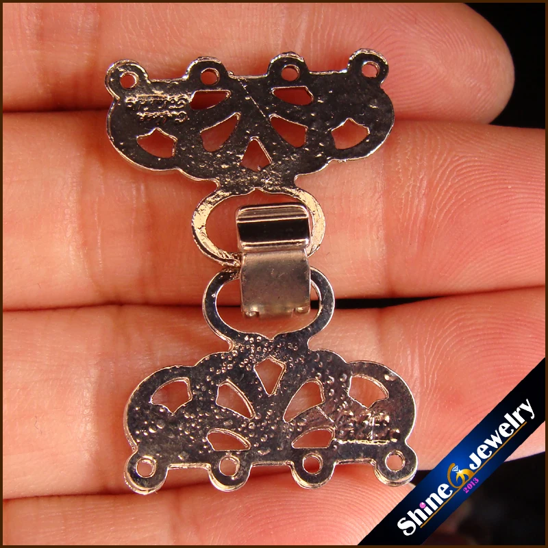 SorcerKeeper Wholesale 4 Strings Filigree Silver Plating Flower Toggle Clasps Connector FINDINGS Pearl clasp beads clasp