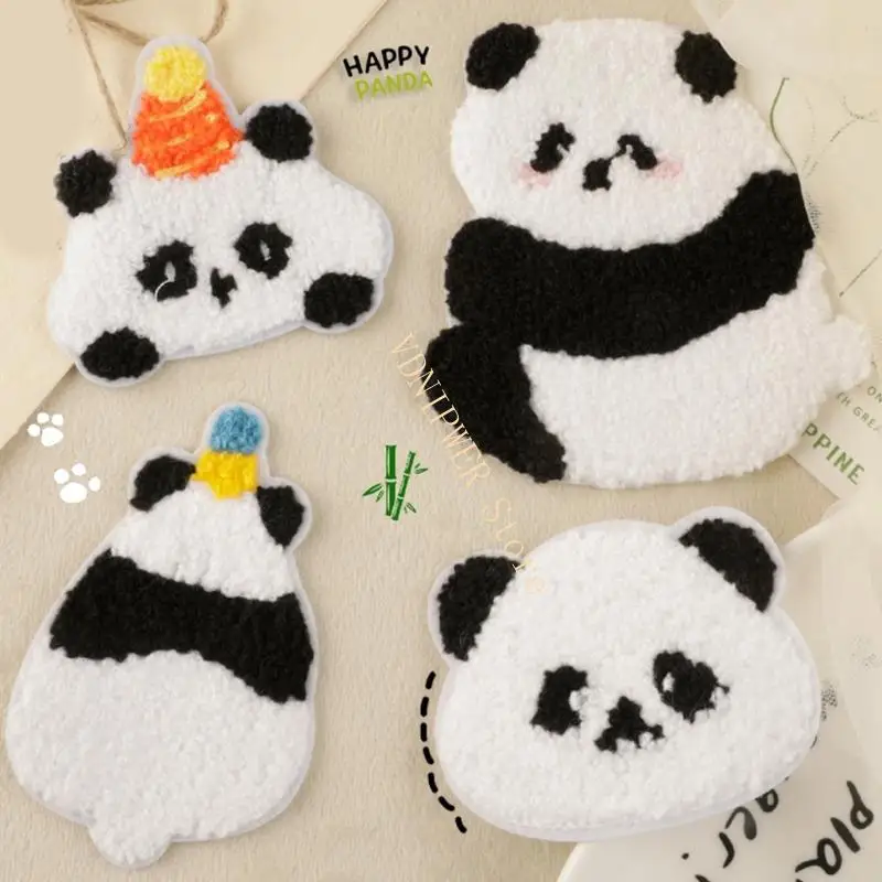 4PCS Stickerei Panda Themen -Stoffflecken Nähversorgung für Taschen Hüte und Rucksack D08E