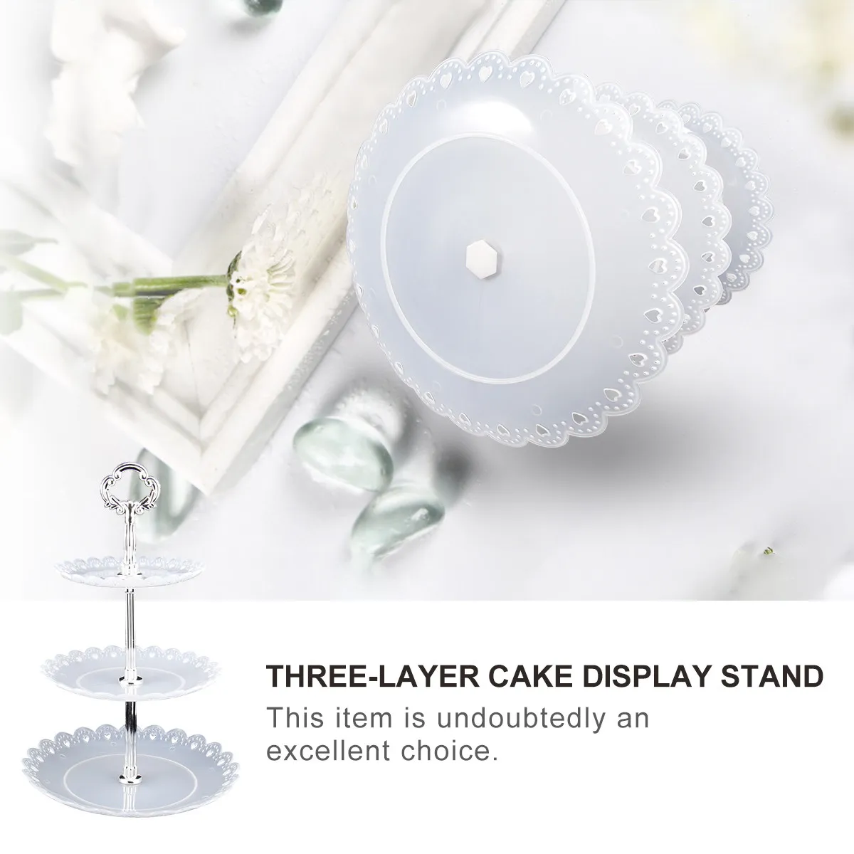 2Pcs Three-Layer Cake Stand Dessert Display Stand for Wedding Birthday Party Fruit Cupcake Chocolate Pastry Snack Serving