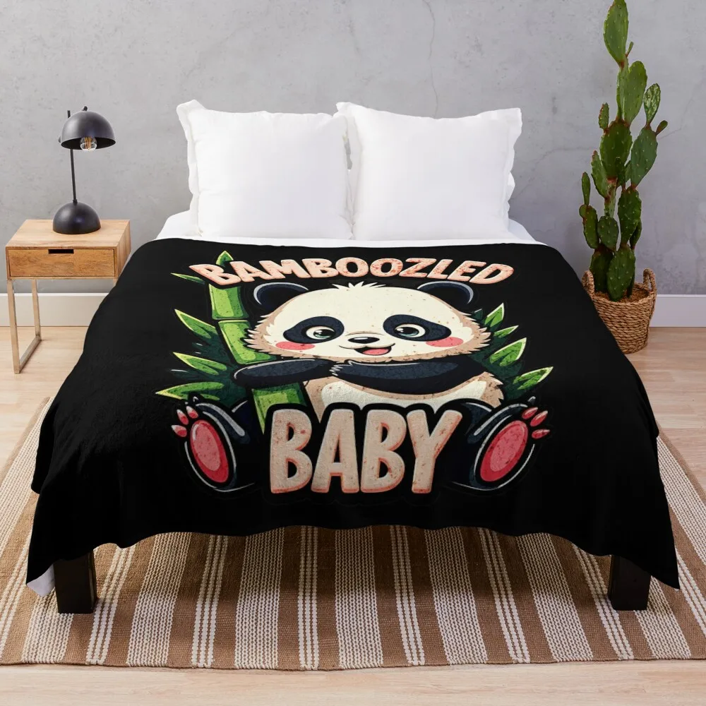 Bamboozled Baby Panda - Cute and Playful Panda Throw Blanket Luxury Thicken cosplay anime Winter beds Summer Blankets