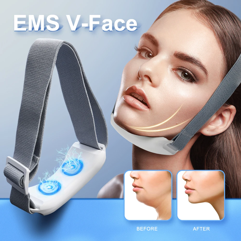 

EMS V-Face Double Chin Reducer Face Massager Face Shape Facial Lifting Slimming Microcurrent Beauty Device Skin Tightening