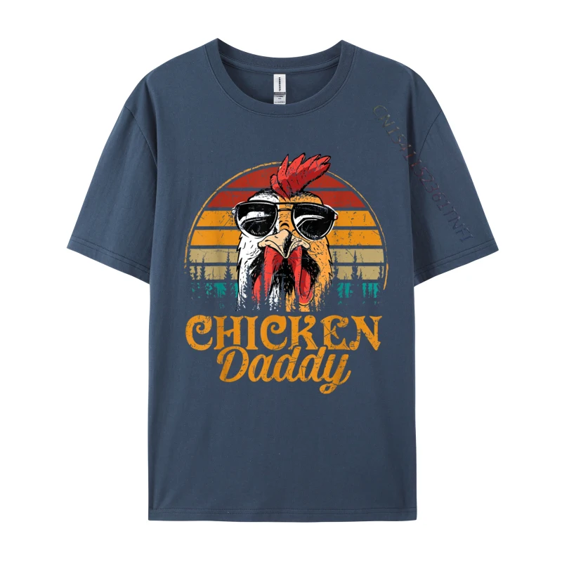 Frango papai vintage aves agricultor engraçado dia dos pais dos homens camiseta de halloween 2024 mais novo fino ajuste algodão masculino camisetas