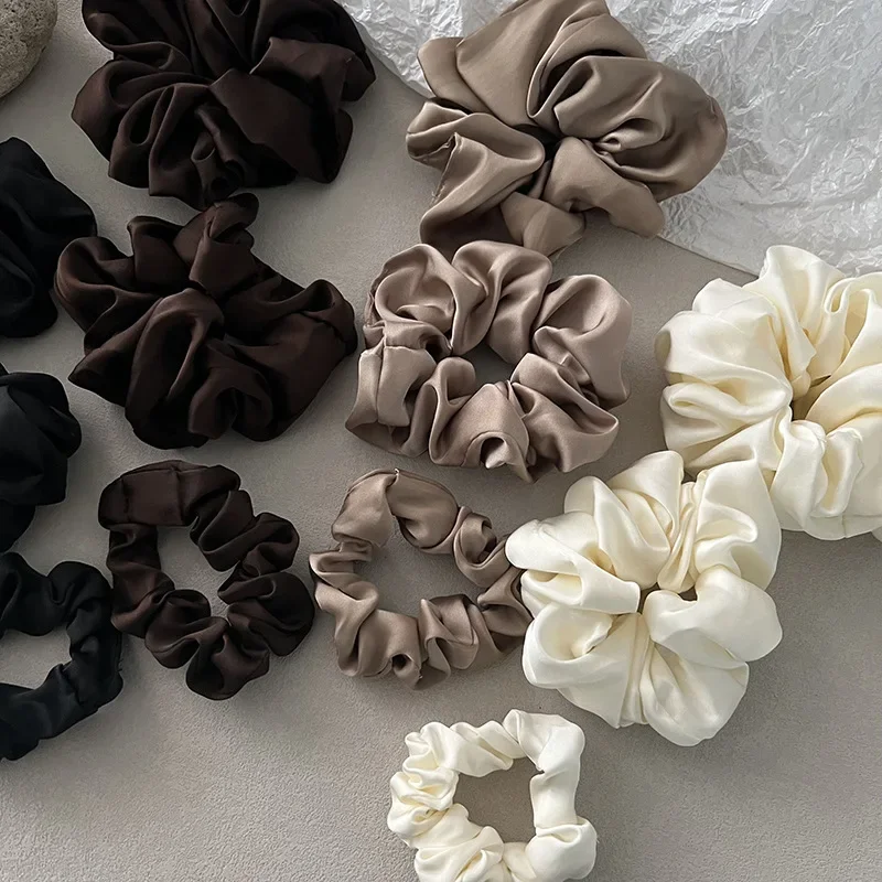 

Oversize Satin Scrunchies Elastic Hair Ties Women Girls Big Silk Hair Bands Ponytail Holder Hair Rubber Bands HairAccessories