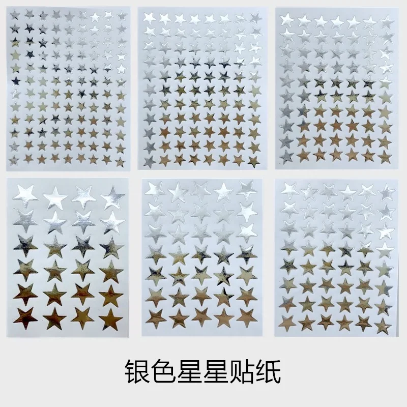 10 Sheets/Pack Silver Five Pointed Star Stickers Encourage and Reward Stickers for Primary School Students Pray Stickers