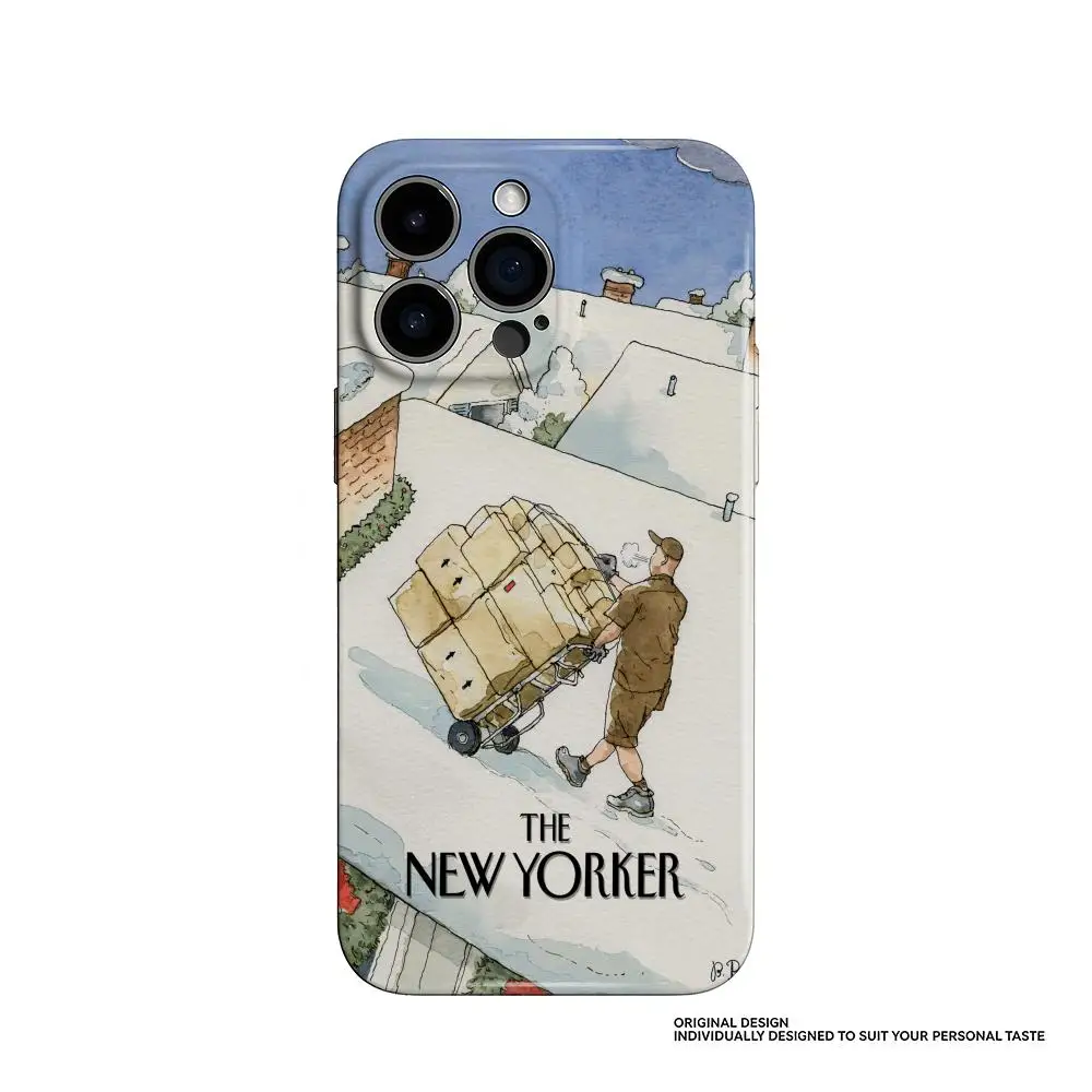Custodia per telefono per Samsung S25 24 23 22 Ultra Plus Pellicola rigida lucida HD a foro fine con pellicola rigida Il nuovo Yorker