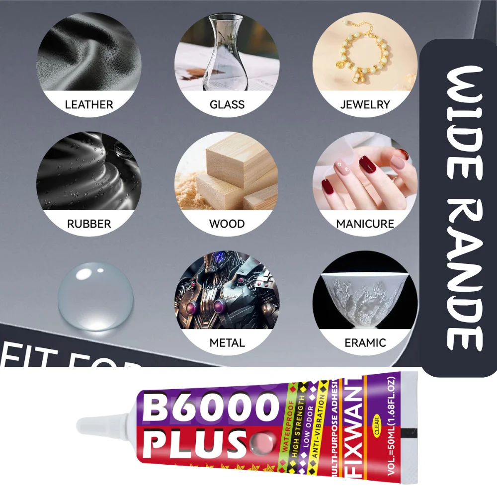 B6000 plus 15/50/110ml adesivo transparente para reparo de telefone de contato B-6000 cola multiuso diy com ponta aplicadora de precisão