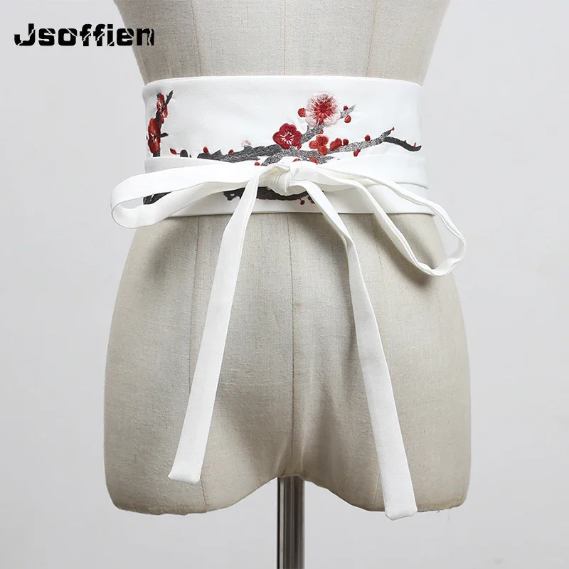 Women Embroider Japanese Dress Belt Kimono Woman Haori Obi Yukata Wide Men Clothes Waistband Dresses Bandage