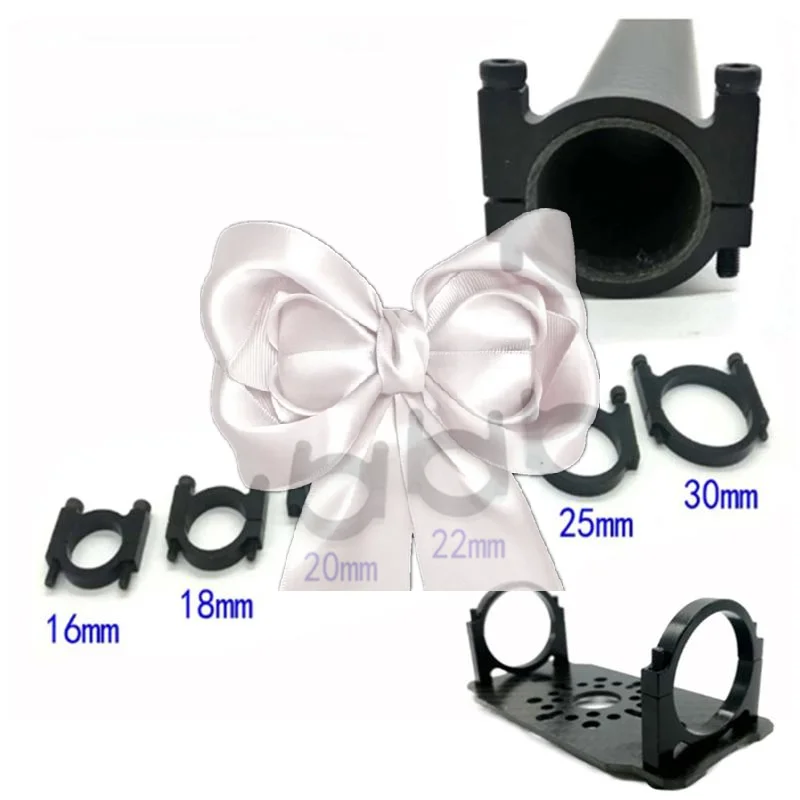 

New CNC Machining Aluminum Alloy Tube Clamp For 12mm 16mm 20mm 22mm 25mm 30mm Carbon Tube And Multi-axis Drone Frame Connection
