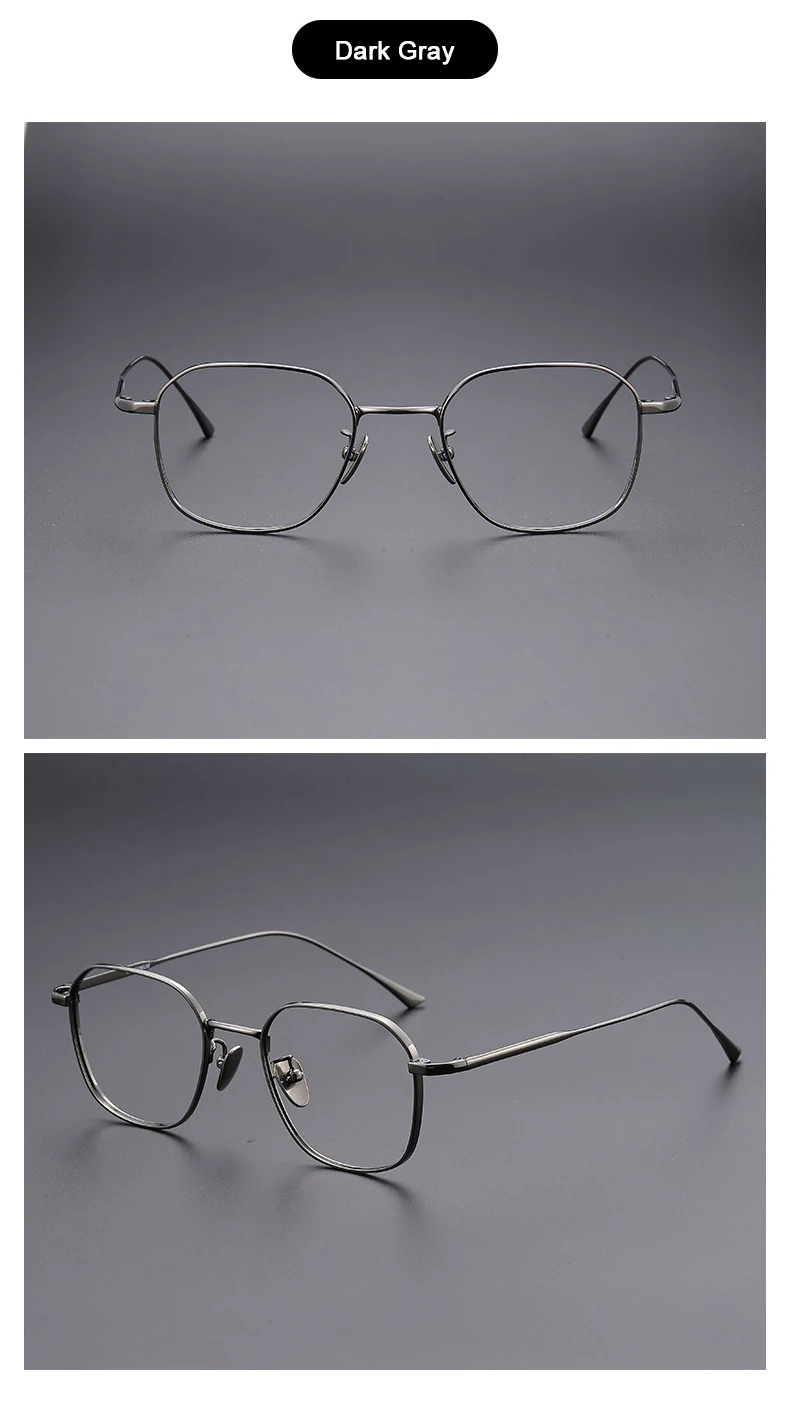 Japanische Marken-Replika Ultraleichte Reintitan Polygonale 1909 Design-Brille für Männer und Frauen Retro Business Luxus-Brillen für Koreaner – Detail 15