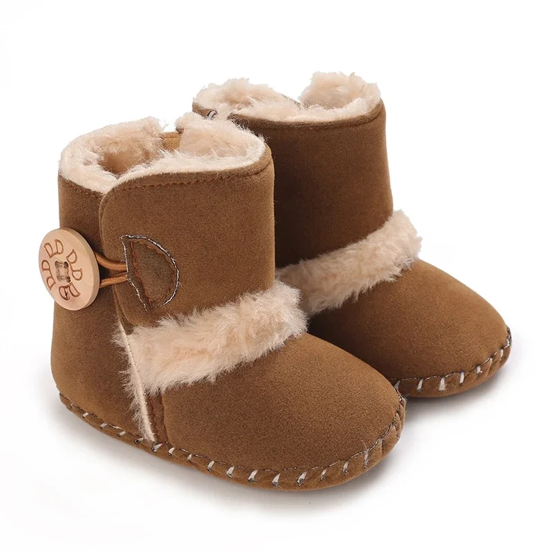 Bebê Sapatos de lã com sola macia, botas de neve infantil, de algodão, masculino e feminino, recém-nascido, bebê de 0-1 ano, inverno