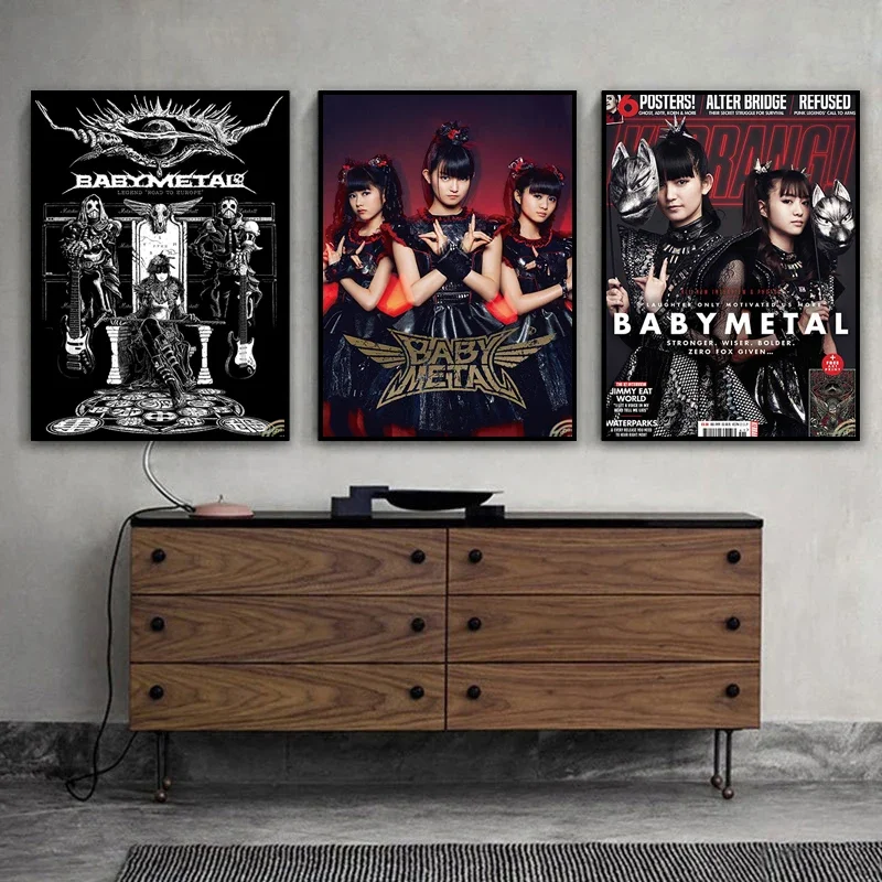 Modern Babymetal Poster Japanese Idol Group Canvas Paintings Wall Art Prints Picture For Living Room Home Decor Frameless Gifts