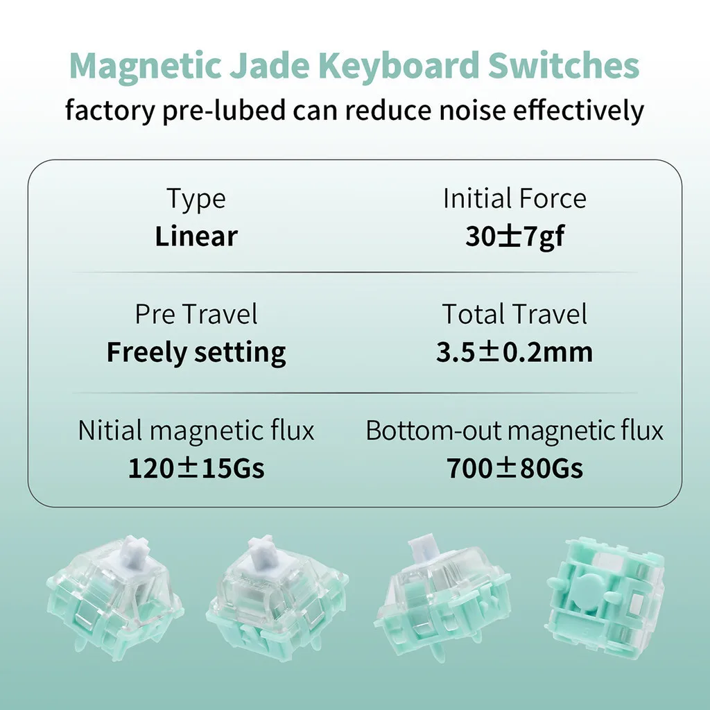 Gateron Magnetic Jade Keyboard Linear Switches HIFI Mahjong Sound Customized Hot Swappable Keyboard Switch Gaming