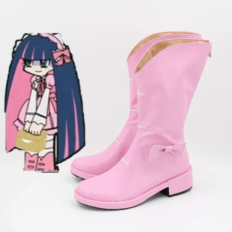 パンティ&ストッキング with ガーターベルト ストッキング アナーキー コスプレ衣装 靴 ピンク 手作りブーツ