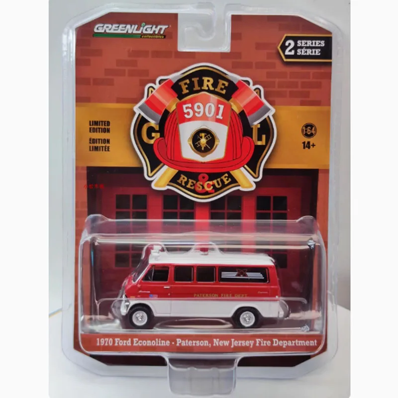 GreenLight 1:64 Scale 1970 Ford Econoline‘s Fire Fighting Truck Alloy Car Model Classics Adult Souvenir Gift Static Display
