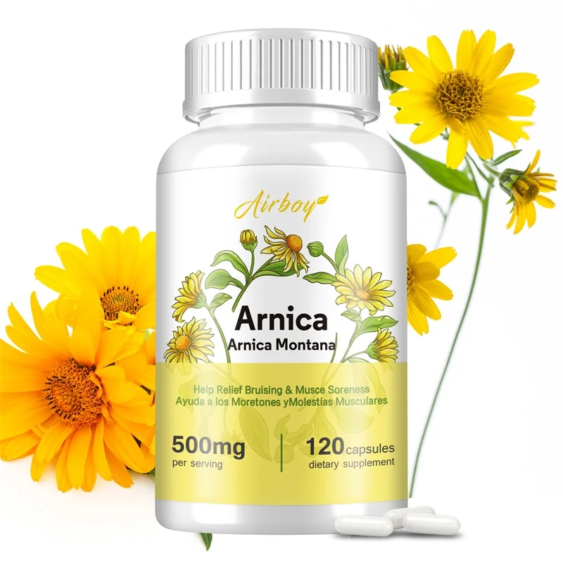 

Arnica Capsules - Helps Relieve Muscle Pain, Joint Aches, Swelling From Injuries or Bruises, and Boosts Immune Function