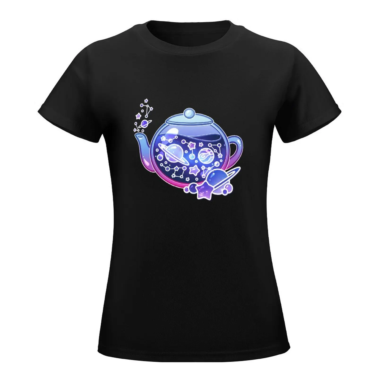 Galaxy Teapot T-Shirt animal print shirt for girls summer tops kawaii clothes T-shirt Women