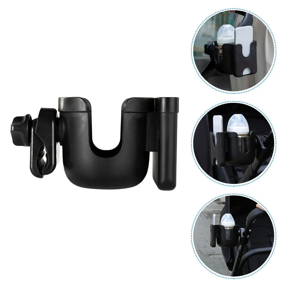 

Stroller Cup Holder Bottle Rack for Trolley Shopping Black Lightweight Durable Most Bottles Sturdy Design Portable