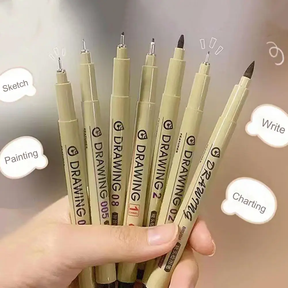 Waterproof Drawing Pens Set 12pcs Micro Fineliner Drawing Pens Set Waterproof Pigment Ink Art Markers Smooth Nylon Tip