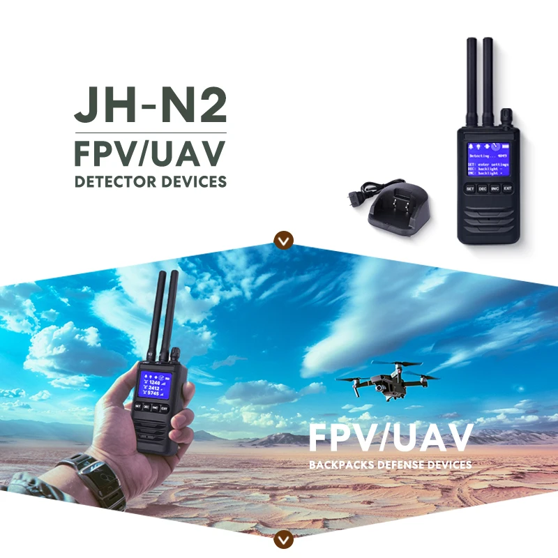 Handheld Drone Detection Early Warning Defence System UAV FPV RF Autel Mavic 3 Counter Anti-Drone Signal Detector Device